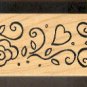 Rubber Stamp Scrapbooking - Wood Mount - Used  - Great Impressions - Flower Border 1.25X5.5"