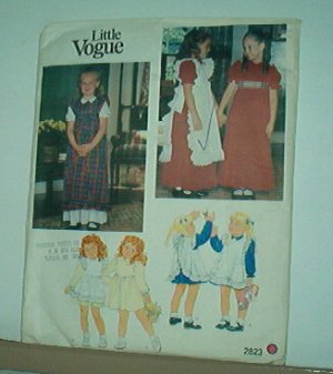 Sewing Pattern Little Vogue 2823 Party dresses and pinafores size 6 Lovely