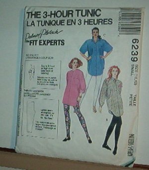 Sewing Pattern  6239 Palmer Pletsch 3-Hour Tunic Big Shirt Size 10-12