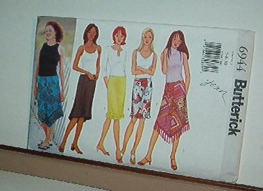 Sewing Pattern Butterick 6944 skirt with hem variations Size 6-10