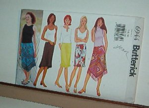 Sewing Pattern  Butterick 6944 skirt with hem variations Size 6-10