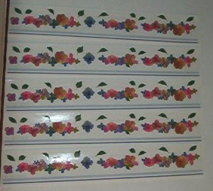 Scrapbooking - Stickers - 5 each - Stripes and pretty flowers