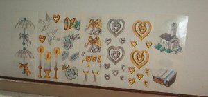 Scrapbooking - Stickers - Wedding - 2 X 6 strips - New