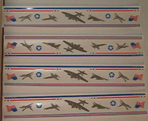 Scrapbooking - Stickers - 4 US Air Force Airplane strips  - 2 X 12" - New
