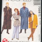 Sewing Pattern  McCall's 7356 Winter coat, jacket, fleece vest Sizes 16-22