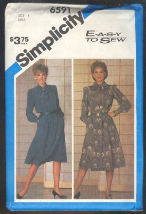 Sewing Pattern  Simplicity 6591 Stylish Shiftwaist Dress Size 14