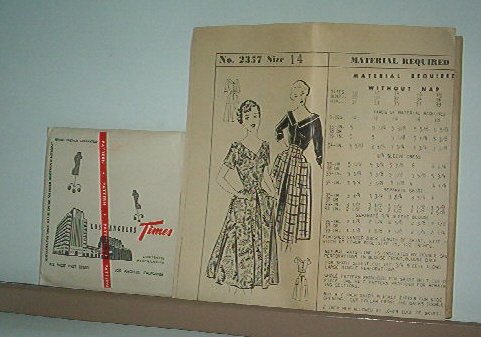 Sewing Pattern Vintage Los Angeles Times Size 14 No. 2357 Blouse and Skirt or Dress
