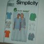 Sewing Pattern Simplicity 8351 Tops - 6 variations, good for scrubs Size 14-18
