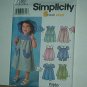 Sewing Pattern Simplicity Child 7189 Dress, panteloons and hats, size 6 mos to 4 yrs.