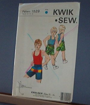 Kwik Sew Sewing Pattern 1528 Boy's Tank Top and Shorts Sizes 8 - 14