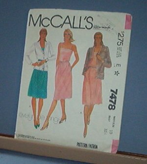 Sewing Pattern McCall's 7478 Summer Dress & Jacket Size 10