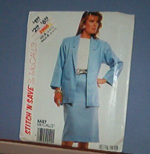 Sewing Pattern McCall's 2966 Skirt and Jacket Suit Size 8 10 12