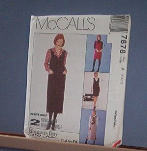 Sewing Pattern McCall's7878 Blouse and Jumper 6 8 10