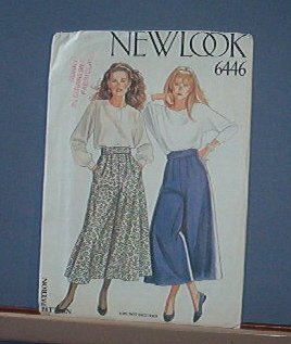 Sewing Pattern New Look 6446 Culottes Skort Size 8 - 18