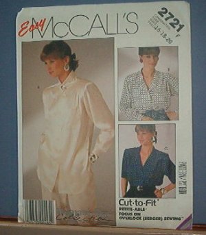 Sewing Pattern McCall's 2721 Three Blouses Size 16-20