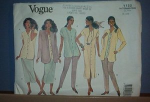 Sewing Pattern:  Vogue 1122 Very Easy Skirt , Blouse, Jacket, Skirt & Pant Size 12-16