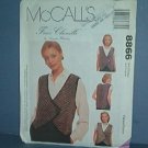 McCall's Sewing Pattern 9242 One button Vest, Faux Chanille Size 8 - 22