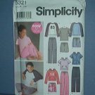 Simplicity Sewing  Pattern 5321 Pajamas Boys and Girls Size 7 - 16
