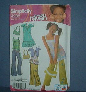 Simplicity Sewing Pattern 4208 That's So Ravan outfit with purse Sizes 8 -16