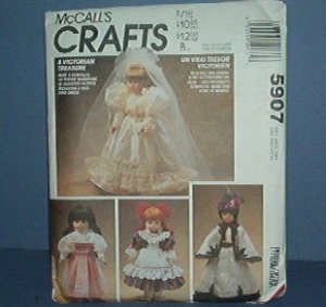 Sewing Pattern McCall's Crafts 5907 Beautiful Doll Wardrobe  13, 14 & 16" dolls