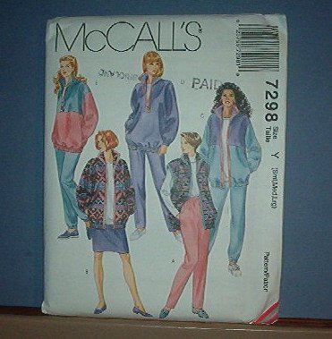 Sewing Pattern McCall's 7298 Misses unlned jacket, vest, top, skrt and pants sizes 8 - 18