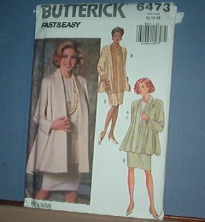 Sewing Pattern: Butterick 6473 Jacket, dress, top and pull on skirt. Size 12 14 16