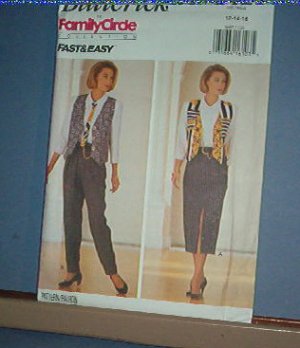 Sewing Pattern: Butterick 6682 Vest, Tie, Shirt, Skirt and Pants Size 12 14 16
