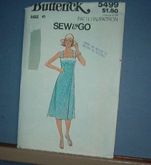 Sewing Pattern: Butterick 5499 Sun Dress Size 10