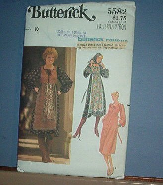 Sewing Pattern: Butterick 5582 Peasant Dress and Scarf Size 10