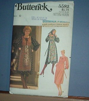 Sewing Pattern: Butterick 5582 Peasant Dress and Scarf Size 10