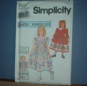 Simplicity Sewing  Pattern Child 7003 Pretty Dress Plus Doll Dress (18 inches) Size 3-6