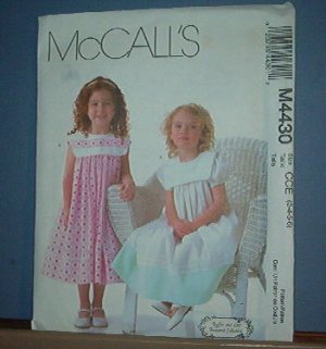 Sewing  Pattern McCall's M4430 Girl's Dress Very Sweet Size 3-6