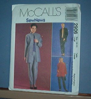 Sewing Pattern McCall's 2906 unlined jacket, top and pullon pants Size 16-18