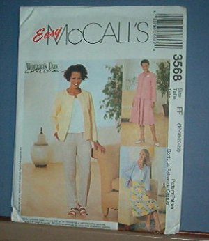 Sewing Pattern McCall's 3568 Unlined Jacket, top,pants and skirt, Size 16 - 22