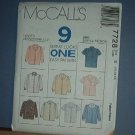 Sewing Pattern McCall's 7728 9 shirts size 14 16 18