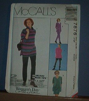 Sewing Pattern McCall's 7876 Pants, Top, Shorts,  Skirts - Stretch Knits Only Size 16-18