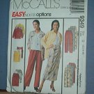 Sewing Pattern McCall's 9349 shirt, top, wrap skirt and pull on pants - Size 12 14 16