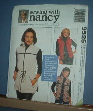 Sewing Pattern McCall's 9525 Unlined Vest Size 8 -22