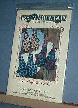 Sewing Pattern Green Mountain Designs Log Cabin Quilt vest Size 6 through 20