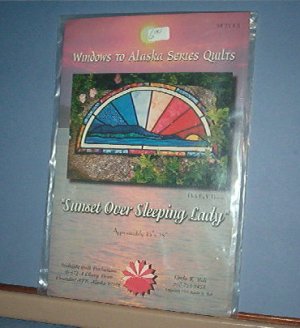 Sewing Pattern Windows to Alaska Series Quilts "Sunset Over Sleeping Lady" 15X28"