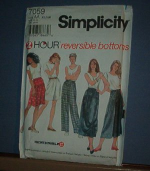 Sewing Pattern Simplicity 7059 Skirt and pants in varyious lengths. Size 6 - 16