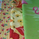 Sewing Fabric - Quilting Pieces - 5 each - flamingos (4"), cherries & flowers