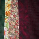 Sewing Fabric - Quilting Pieces - 6 each - checks, flowers & swirls