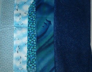 Sewing Fabric - Quilting Pieces -5 each - blue prints