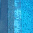 Sewing Fabric - Quilting Pieces -5 each - Blues,  Small checks, prints  and solids