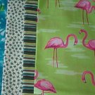 Sewing Fabric - Quilting Pieces  - 5 each - odd prints and famingoes