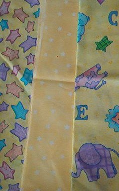 Sewing Fabric - Quilting Pieces - 3 eacj - child's yellow pattern