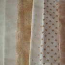 Sewing Fabric - Quilting Pieces  - 6 each - beige and tan prints