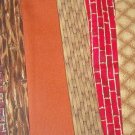 Sewing Fabric - Quilting Pieces  -6 each - prints, bricks, boards browns