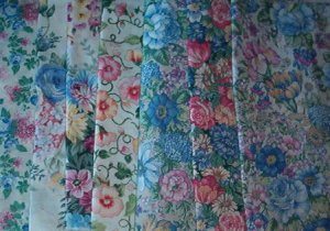 Sewing Fabric - Quilting Pieces  -7 each = flowers